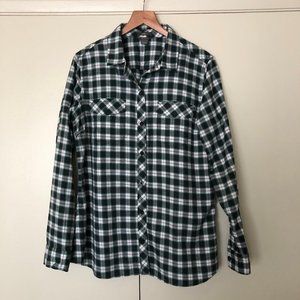 EDDIE BAUER Green/Purple Flannel - Large